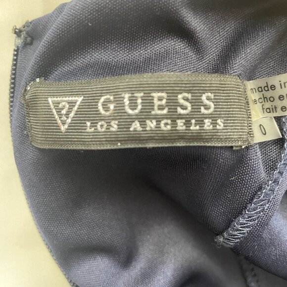 Guess‎ Navy Blue Chevron Cutout Sheath Dress Womens 0 Cocktail Party Evening - Picture 9 of 10